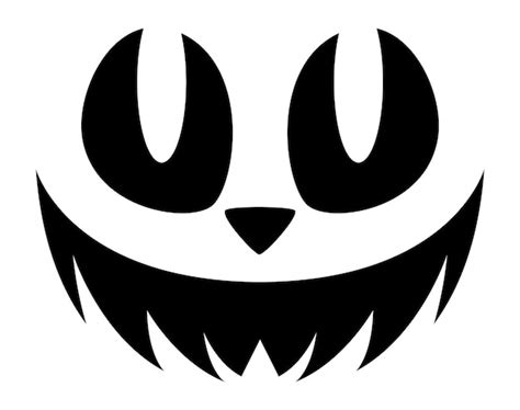 Premium Vector Scary Face Icon Evil Smile Halloween Symbol
