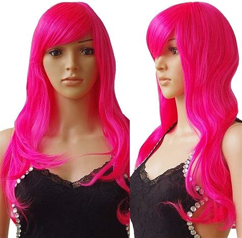 S Noilite Hot Pink Wigs For Women Full Head Wigs For Women Fancy Dress