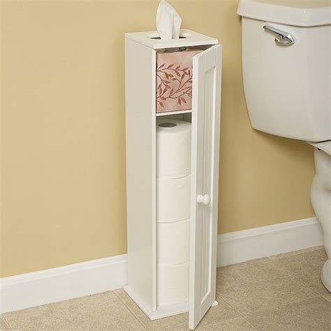 Bennington Cottage White Toilet Paper Cabinet Holder Tower Free