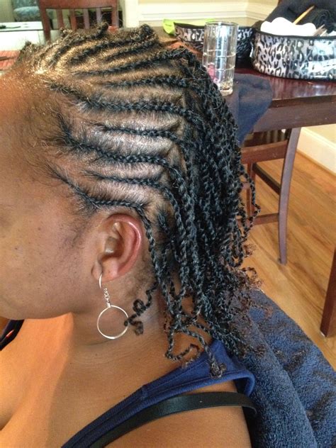 Two Strand Twists With Flat Twists In The Front Flat Twist Hairstyles