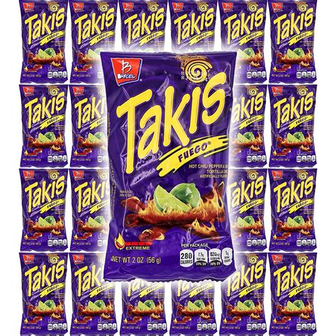 Takis Fuego Hot Chili Pepper Lime Tortilla Chips Pack Oz Bags Pack Buy Online