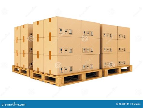 Warehouse Cardboard Boxes On Pallets Stock Illustration Image 40425141
