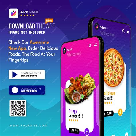 Premium PSD | New Smartphone App Promotion Mockup, Logo And Download