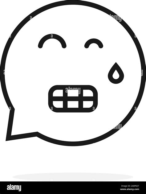 Thin Line Tense Emoji Speech Bubble Logo Stock Vector Image And Art Alamy