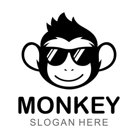 Cool Monkey Face Logo Wearing Glasses Vector 6923586 Vector Art At Vecteezy