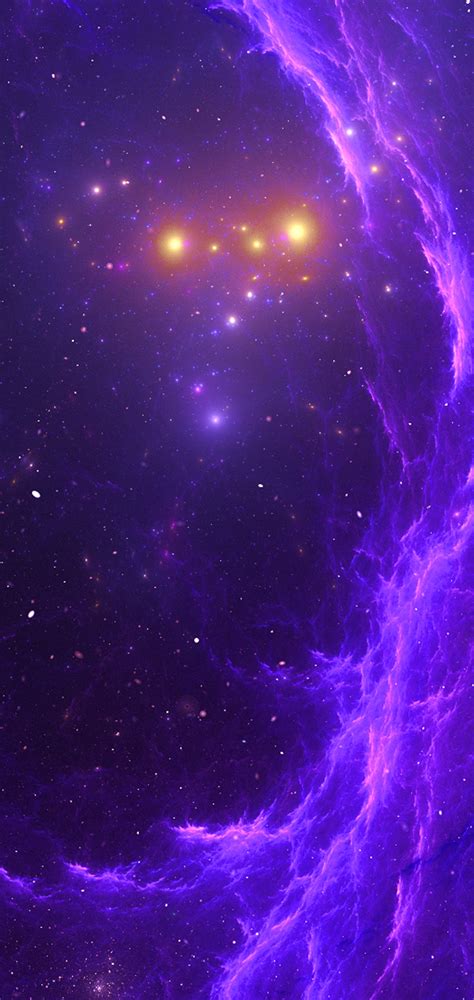 1080x2280 Purple Nebula Haze Stars 4k One Plus 6huawei P20honor View