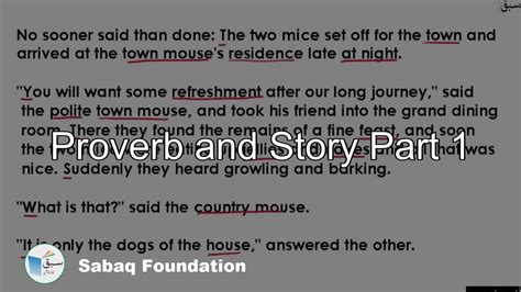 Proverb And Story Part 1 English Lecture Sabaqpk Youtube