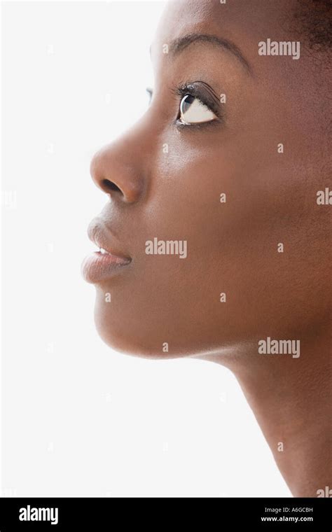 Profile Of A Young Womans Face Stock Photo Alamy