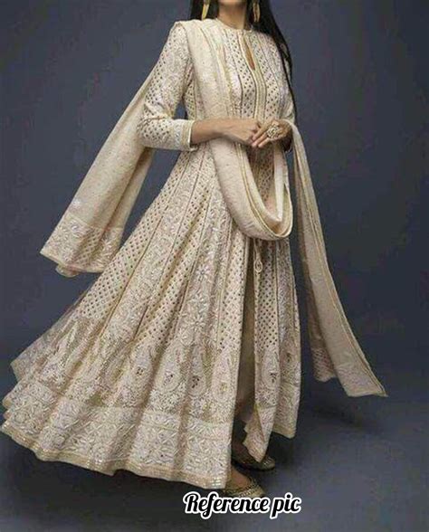 semi stitched chikankari anarkali wedding suit fashionvibes indian fashion dresses indian