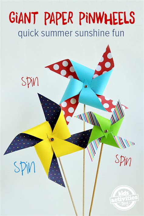 Quick N Easy Giant Paper Pinwheels Pinwheels Paper Summer Crafts