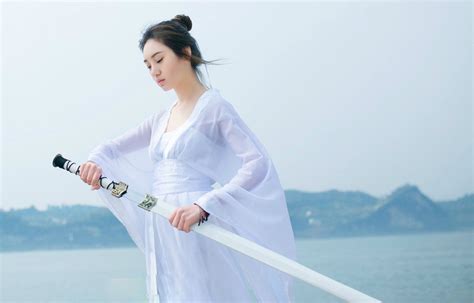 Wallpaper Hanfu Chinese Dress Asian Sword Wuxia Girls With