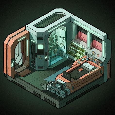 Futuristic Micro Apartments On Behance Sci Fi Concept Art Spaceship