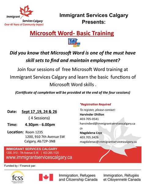 Microsoft Word Basic Training Settlement Calgary