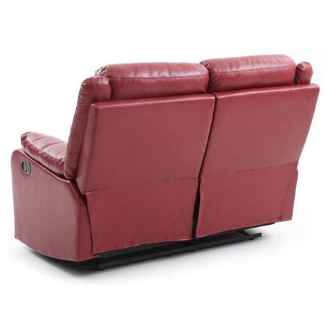 Glory Furniture Ward Faux Leather Double Reclining Loveseat In Red
