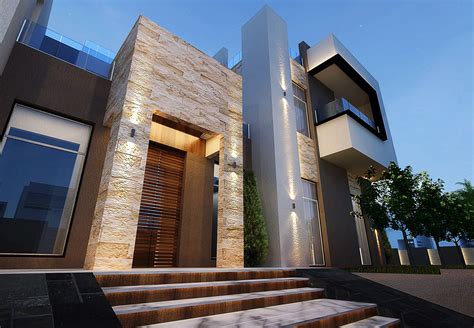 Villa In Dubai On Behance Modern House Facades Modern Villa Design