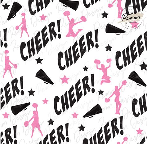 Seamless Cheer Pattern Digital Paper Printable Cheerleader Etsy