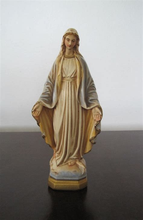 Antique S Virgin Mary Standing On A Snake Statute