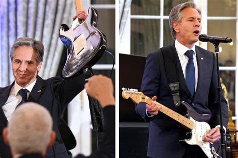 Secretary Of State Blinken Rocks Out With Surprise Electric Guitar Jam