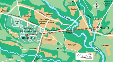 The Map Of Borobudur Archaeological Park And Its Surrounding Showing
