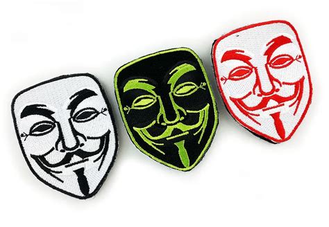 Embroidered Anonymous V For Vendetta Patch Guy Fawkes Mask Military