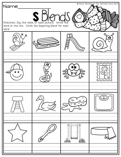 First Grade Beginning Blends Worksheets Thekidsworksheet