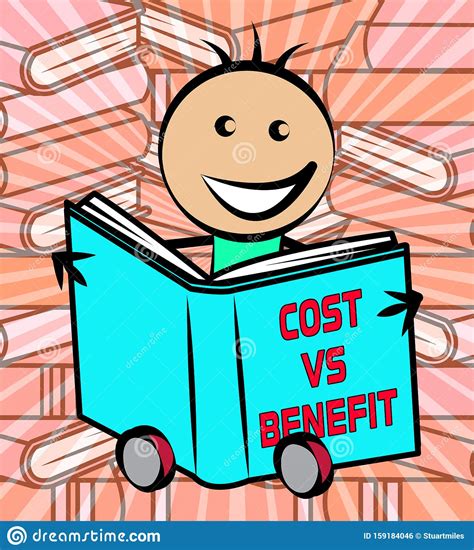 Benefit Versus Cost Book Means Value Gained Over Money Spent 3d