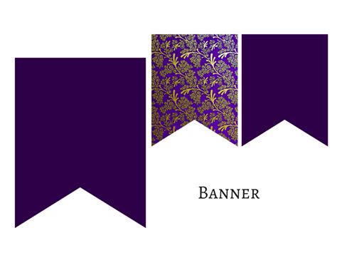 Purple Damask Banner - Magical Printable