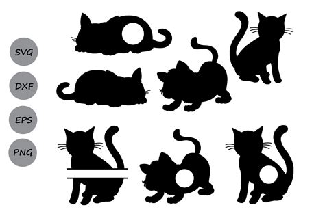Cat SVG cutting files, cat monogram svg, Kitty Svg, Kitten svg, animals