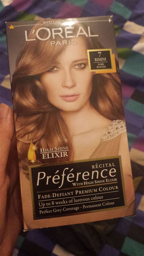 Hair colour () () () product type. Loreal Recital Preference Hair Dye in shade '7 RIMINI ...