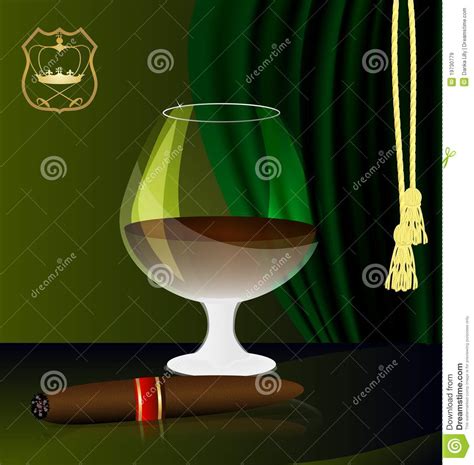 Cognac And Cigar Stock Vector Illustration Of Abstract 19730779