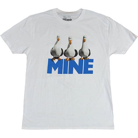 Finding Nemo Mens T Shirt Mine Triple Seagull Image White Tmen Mens Tshirts