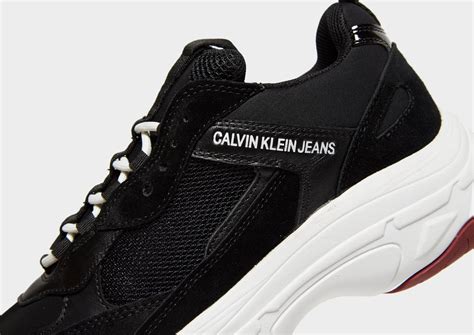 Calvin Klein Suede Chunky Sole Sneakers In Blackwhite Black For Men