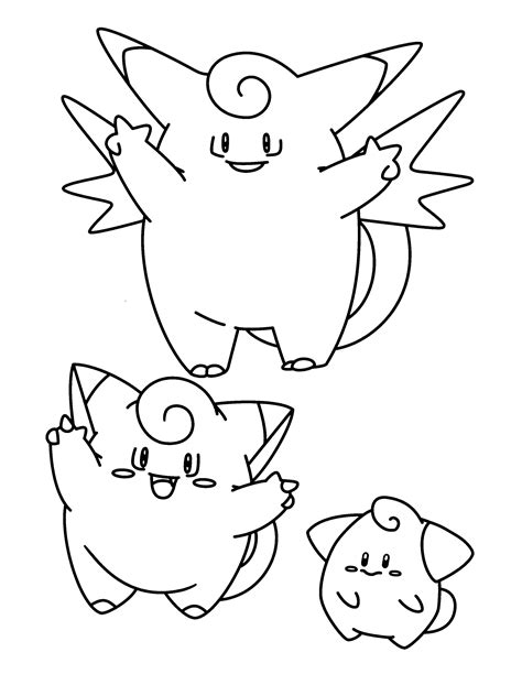 Clefable Clefairy And Cleffa Pokemon Pictures Coloring Pages Pokemon