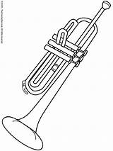 Trumpet Coloring Colouring Printables sketch template