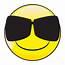 Big Happy Eyes Smile Face Button Emoticon With Dark Glasses Digital Art 