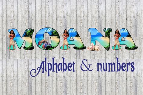Moana 35 Alphabet And Number Images Party Event Letter Pack Etsy