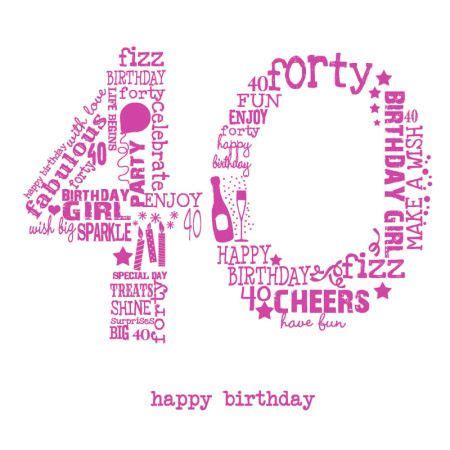 Happy birthday wishes for women. Jeannine Rundle - AD3278A 40TH FEMALE PINK | Feliz 40 ...