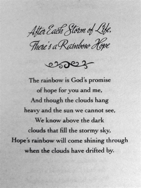 After Each Storm Of Life Theres A Rainbow Hope By Helen Steiner Rice