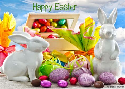Happy Easter With Bunnies And Candy Pictures Photos And