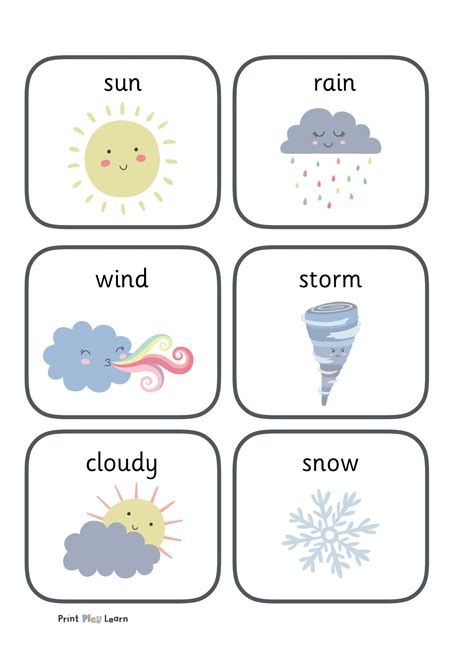 Weather Flashcards Free Teaching Resources Print Play Learn Weather
