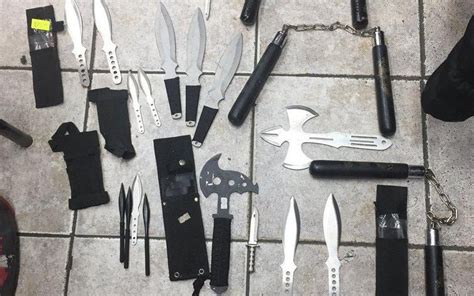 Battle Axes Knives And Nunchucks Among Terrifying Haul Of Weapons