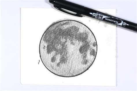 Cat Is The Moon Drawing Moon Drawing Using Tombow Mono Drawing