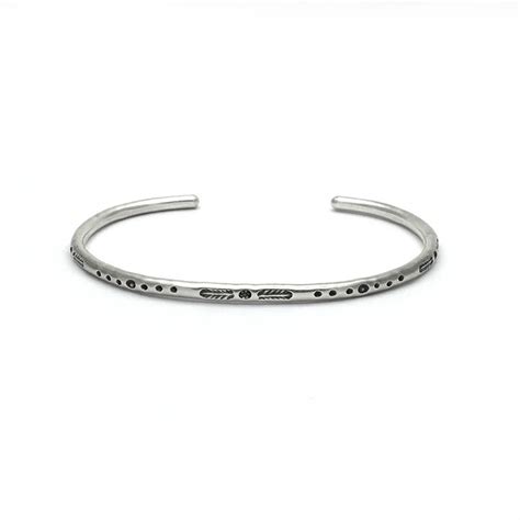Jonc fin en Argent 925 - Bracelet motif ethnique Indien ...