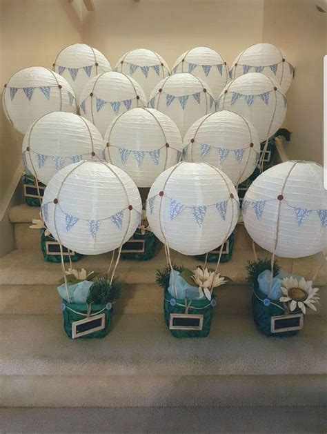 Hot Air Balloon Center Pieces Boy Baby Shower Ideas Decoracion