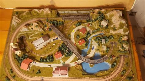 Noch Marklin Z Scale Train Layout Includes Track Buildings Switches
