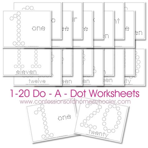Connect the dots on these puzzles to make fun pictures of flowers, dolphins, fish, and more. Free 1-20 Do-A-Dot Number Printable Worksheets | Free Homeschool Deals
