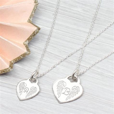Personalised Sterling Silver Angel Wing Necklace Hurleyburley