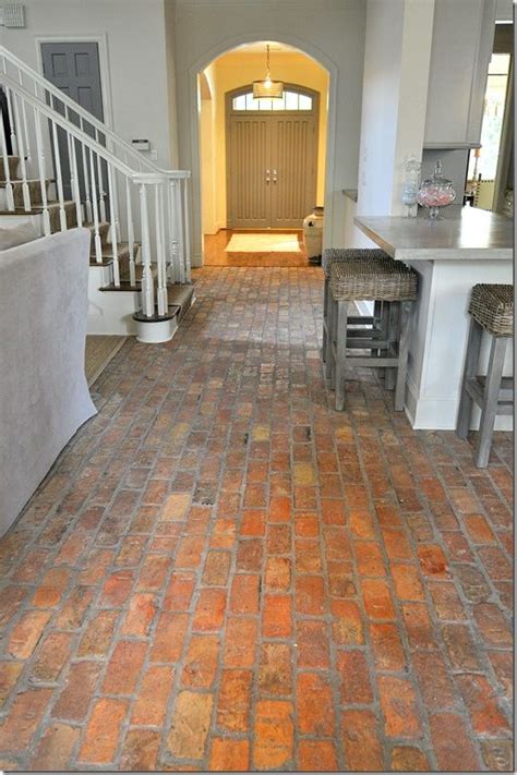 Love The Brick Floors For A Kitchen House Design Brick Flooring