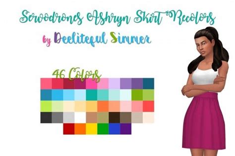 Deelitefulsimmer Servodrone‘s Ashryn Skirt Recolors • Sims 4 Downloads