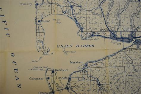 Grays Harbor County Washington Circa 1920s Kroll Antique Maps